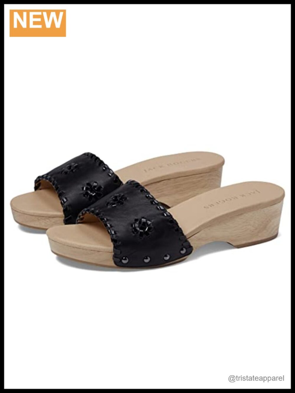 Jack Rogers Breakers Clog Sandal Sheep Nappa Leather Slip On